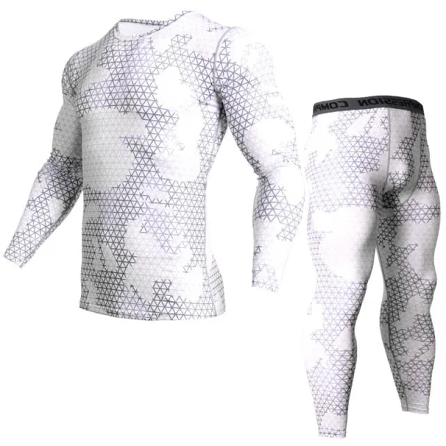 Men Camouflage Compression Running Pants Sportswear Jogging t shirts Leggings Tracksuit Sets Male Gym Fitness Crossfit Clothing