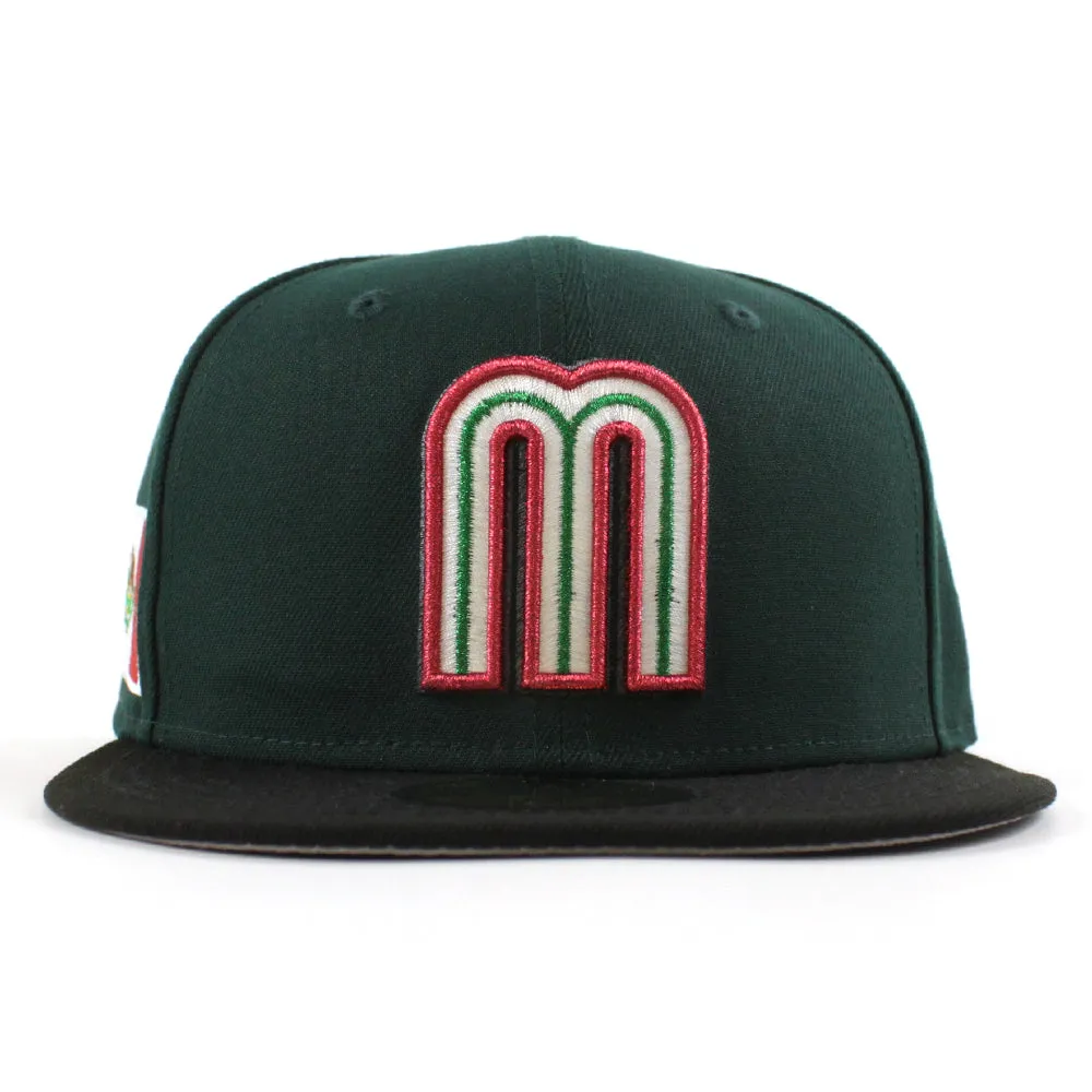 Mexico 2023 World Baseball Classic (WBC) New Era 59Fifty Fitted Hat (Dark Green Black Gray Under Brim)