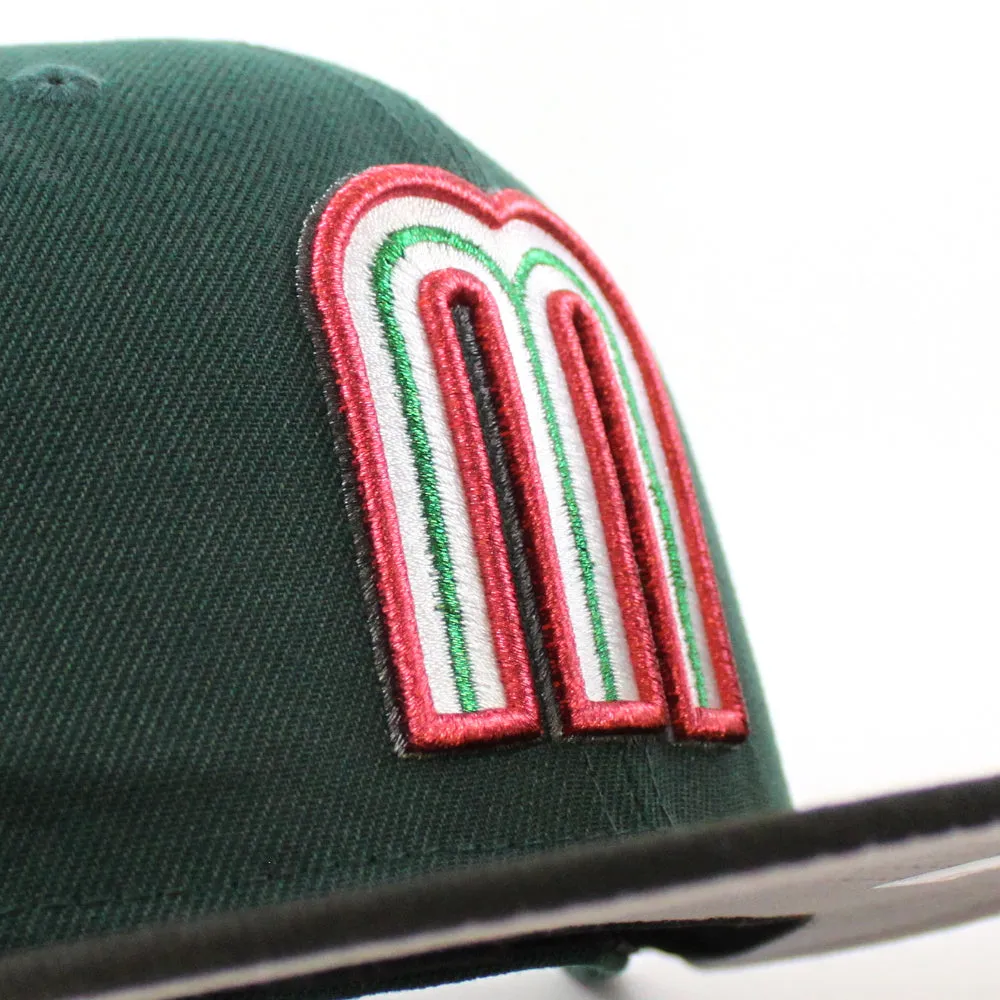 Mexico 2023 World Baseball Classic (WBC) New Era 59Fifty Fitted Hat (Dark Green Black Gray Under Brim)