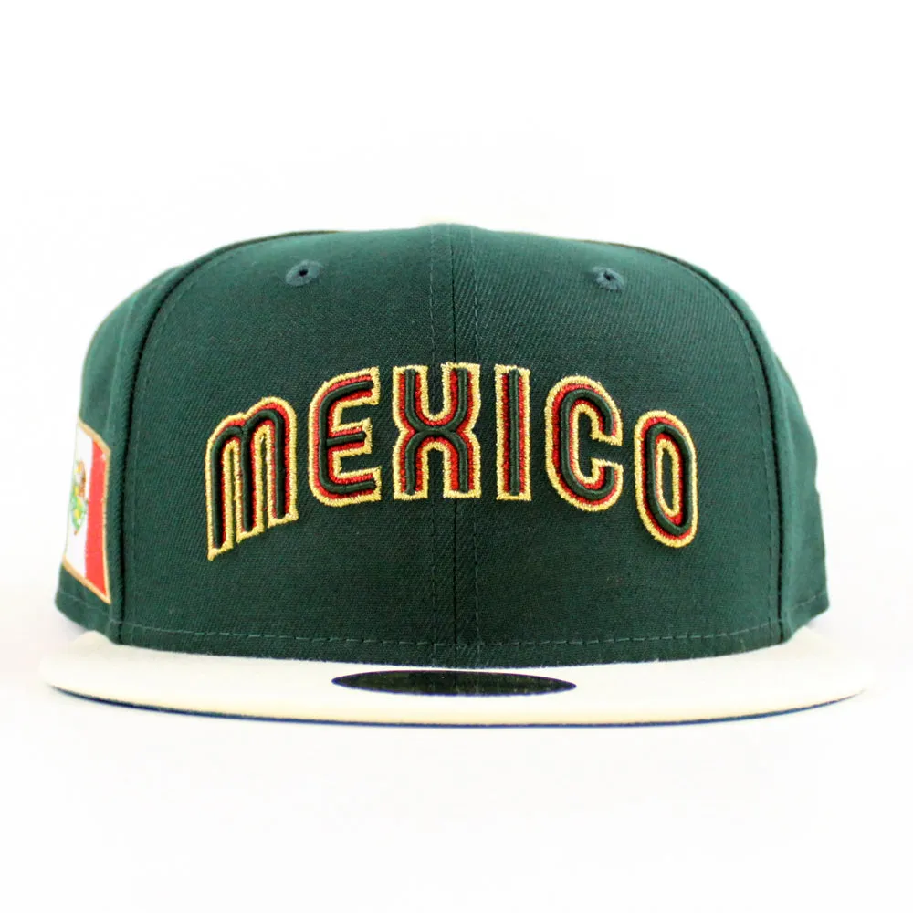 Mexico 2023 World Baseball Classic (WBC) New Era 59Fifty Fitted Hat (Dark Green Chrome White Green Under Brim)