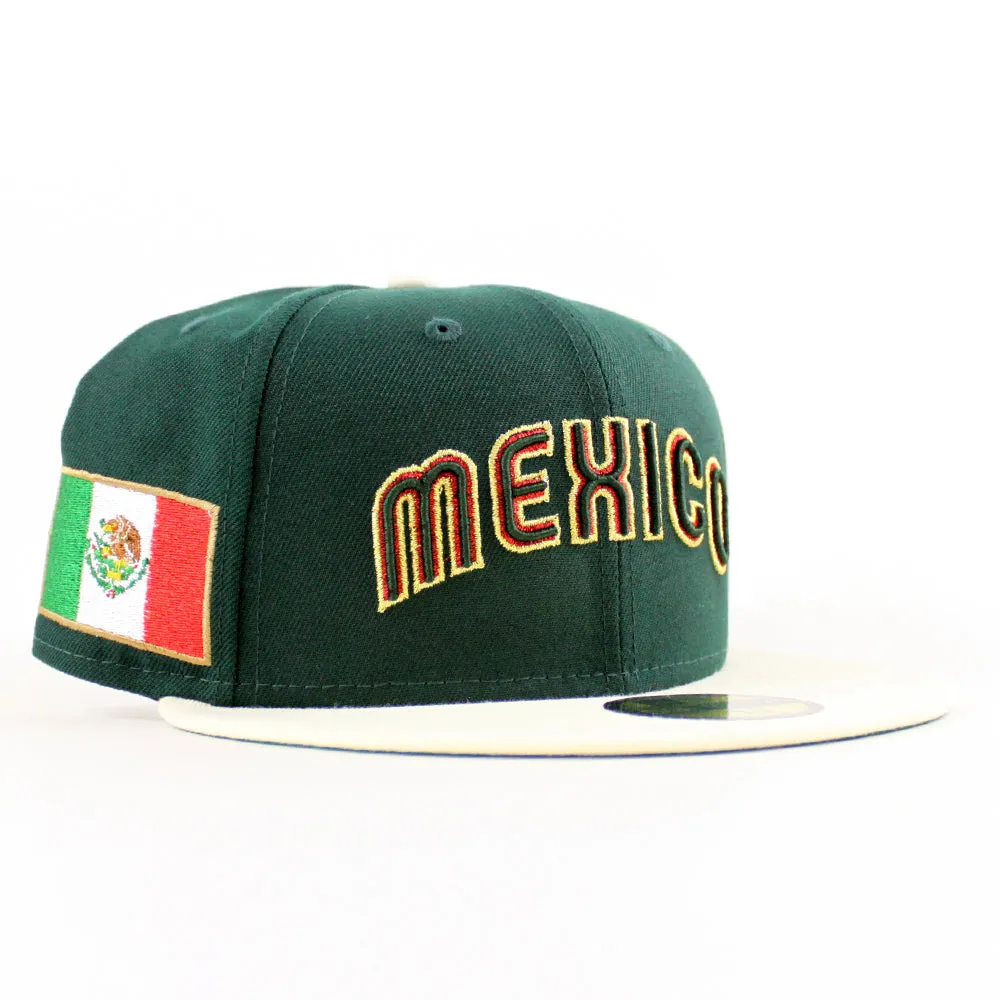 Mexico 2023 World Baseball Classic (WBC) New Era 59Fifty Fitted Hat (Dark Green Chrome White Green Under Brim)