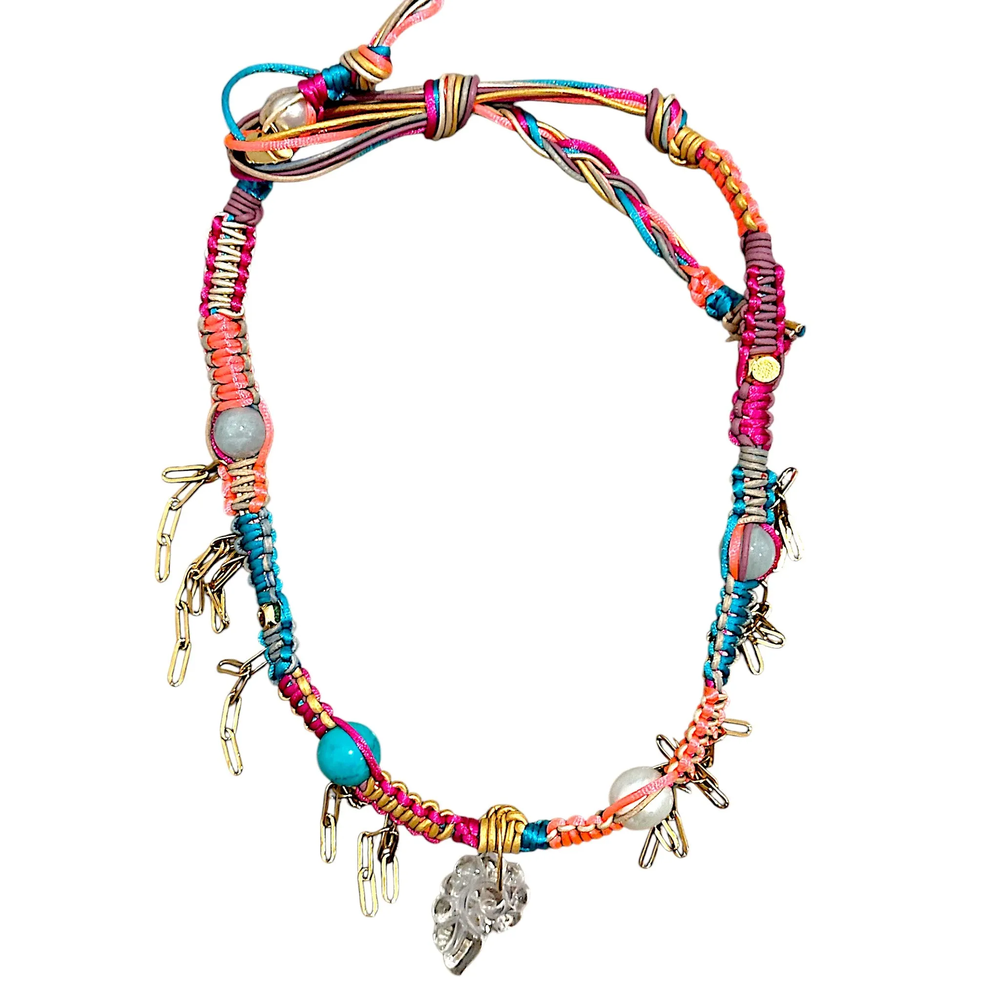 Neon Mermaid Dream Rockstar Seashell Choker