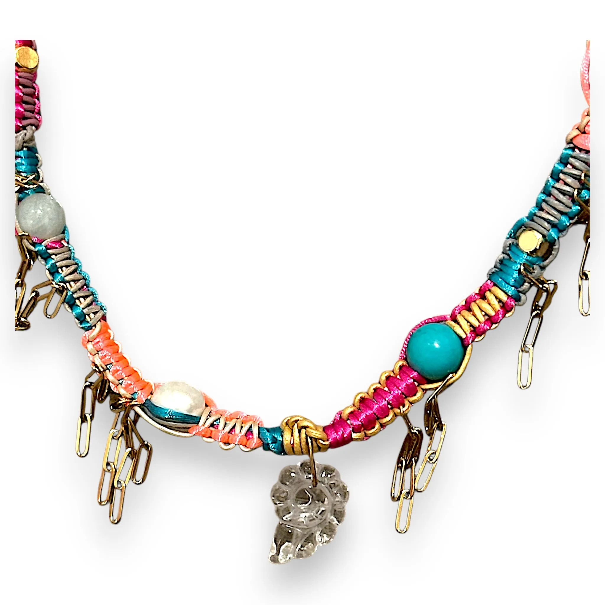 Neon Mermaid Dream Rockstar Seashell Choker