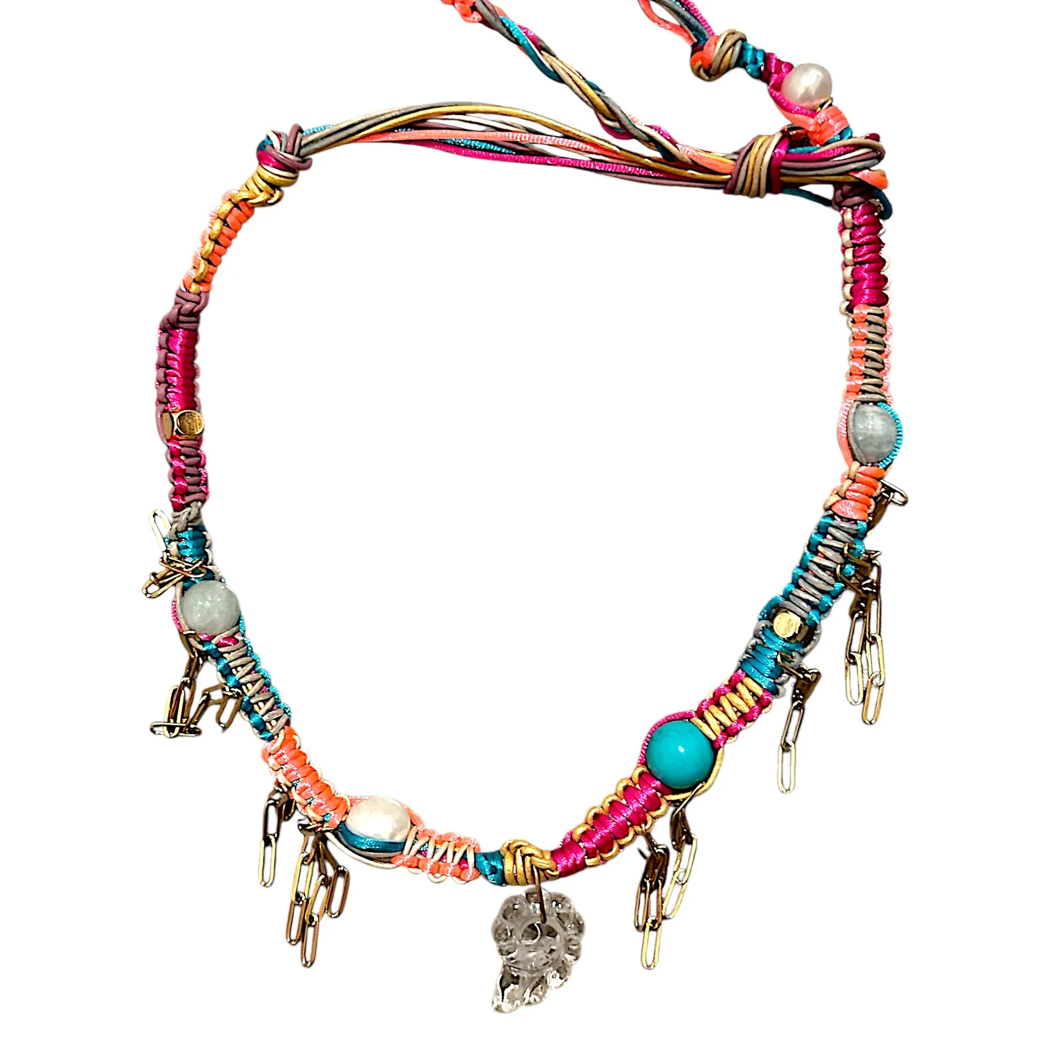 Neon Mermaid Dream Rockstar Seashell Choker
