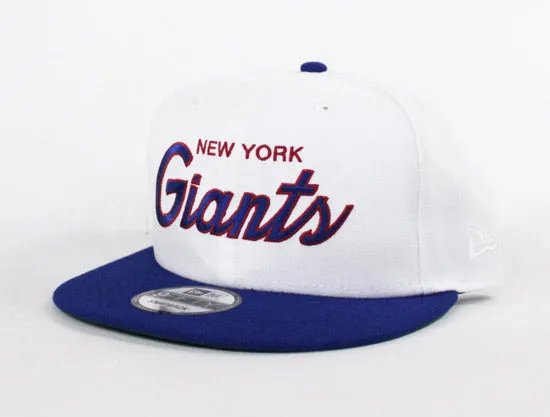 New York Giants New Era 9Fifty Snapback Hat (White Green Under Brim)