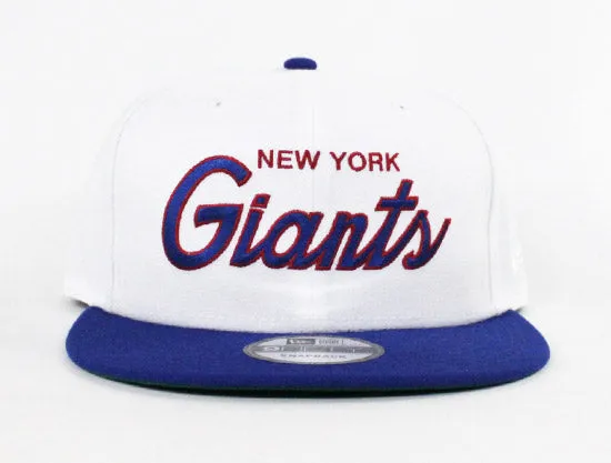 New York Giants New Era 9Fifty Snapback Hat (White Green Under Brim)