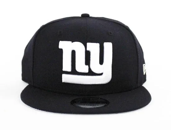 New York Giants New Era 9Fifty Snapback Hats (Navy Blue Gray Under Brim)