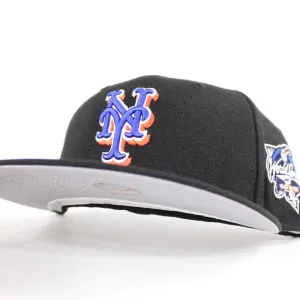 New York Mets 2000 World Series New Era 59Fifty Fitted Hat (Black Road Gray Under Brim)