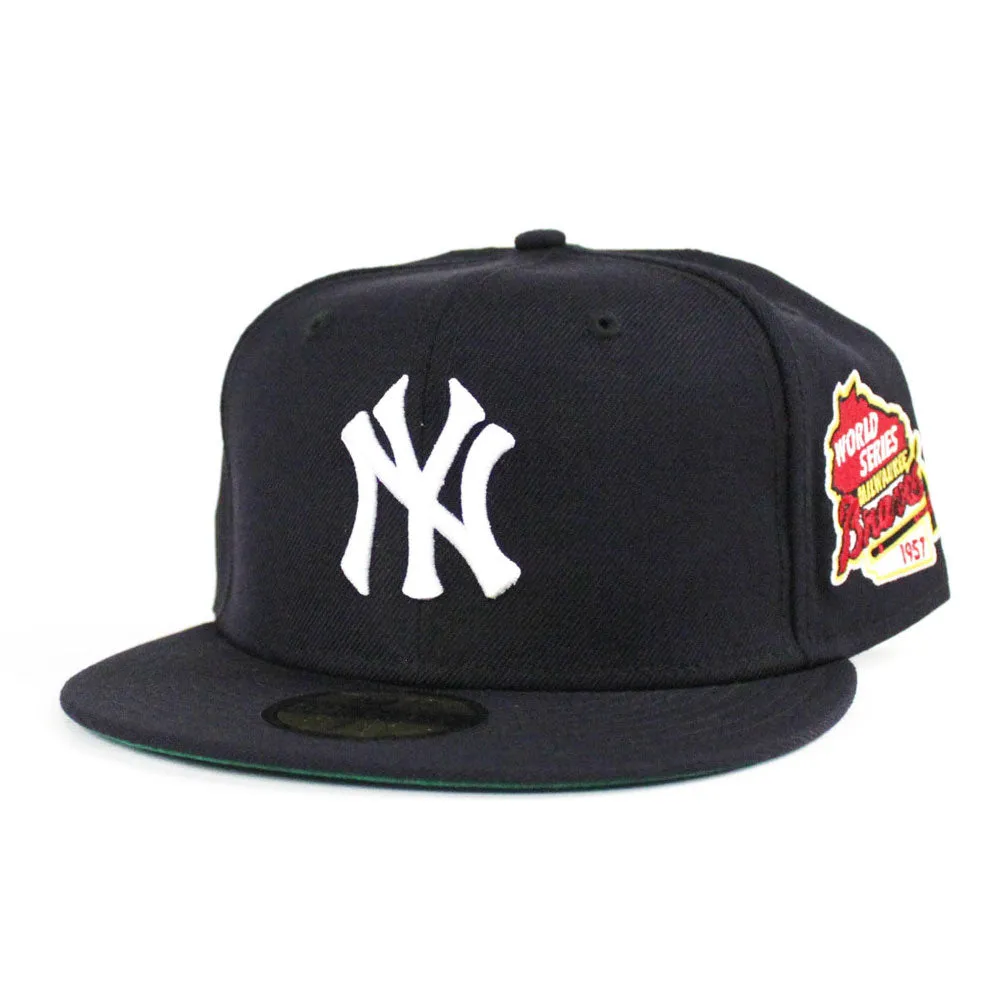 New York Yankees 1957 World Series 59Fifty New Era Fitted Hat (Navy Green Under Brim)