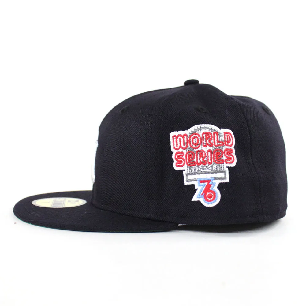 New York Yankees 1976 World Series 59Fifty New Era Fitted Hat (Navy Green Under Brim)