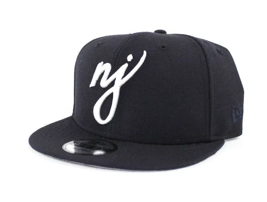 NJ Script  9Fifty Snapback Hat (Navy WHITE GRAY UNDER BRIM)