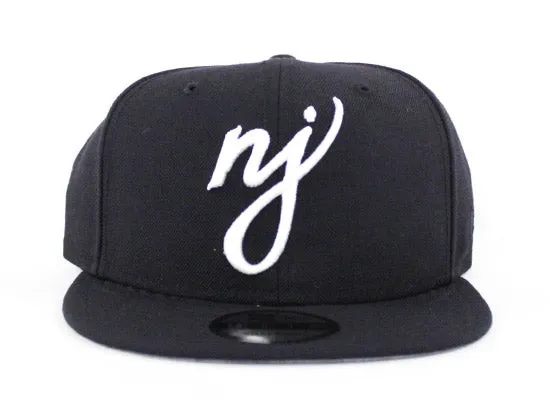 NJ Script  9Fifty Snapback Hat (Navy WHITE GRAY UNDER BRIM)