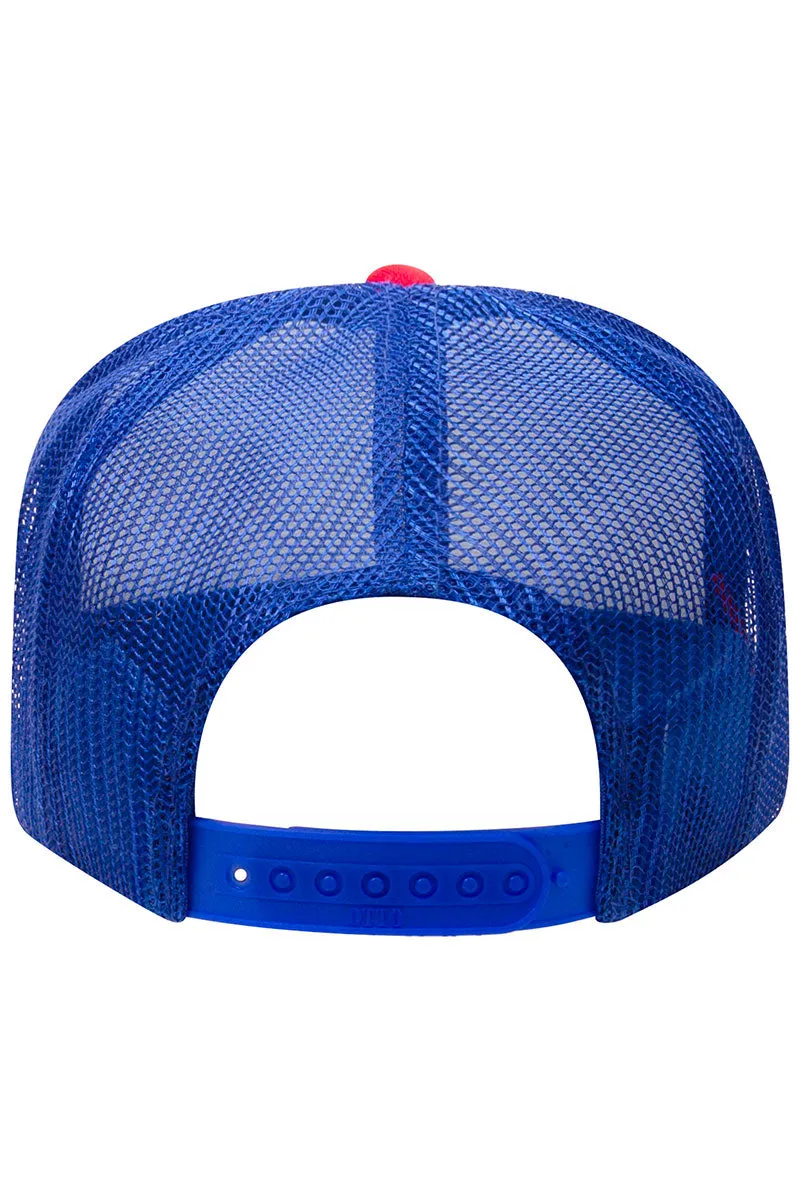 OTTO Red, White, & Blue Foam Front High Crown Trucker Hat