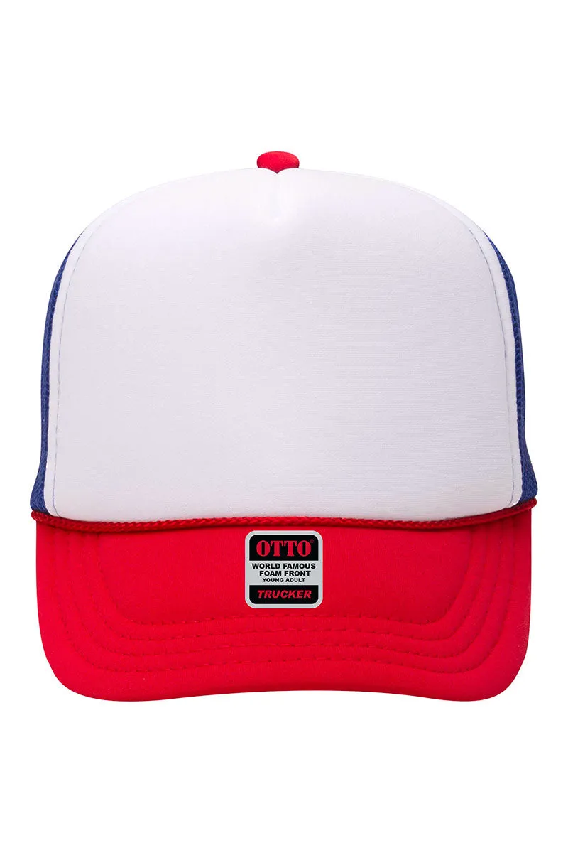 OTTO Red, White, & Blue Foam Front High Crown Trucker Hat