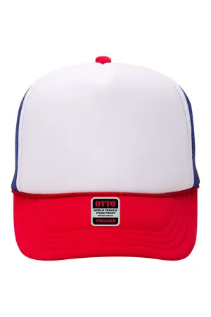 OTTO Red, White, & Blue Foam Front High Crown Trucker Hat
