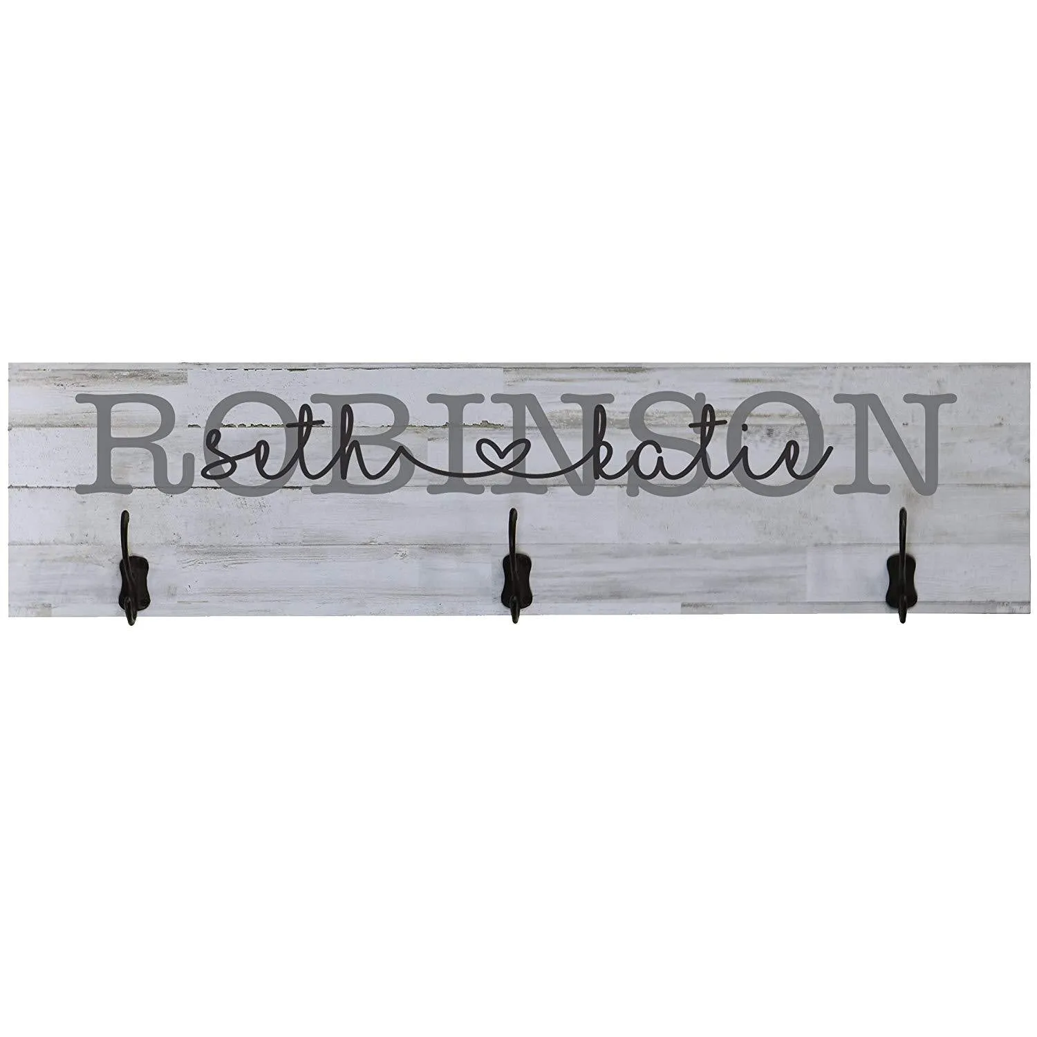 Personalized Cursive Name Coat Rack Wall Sign