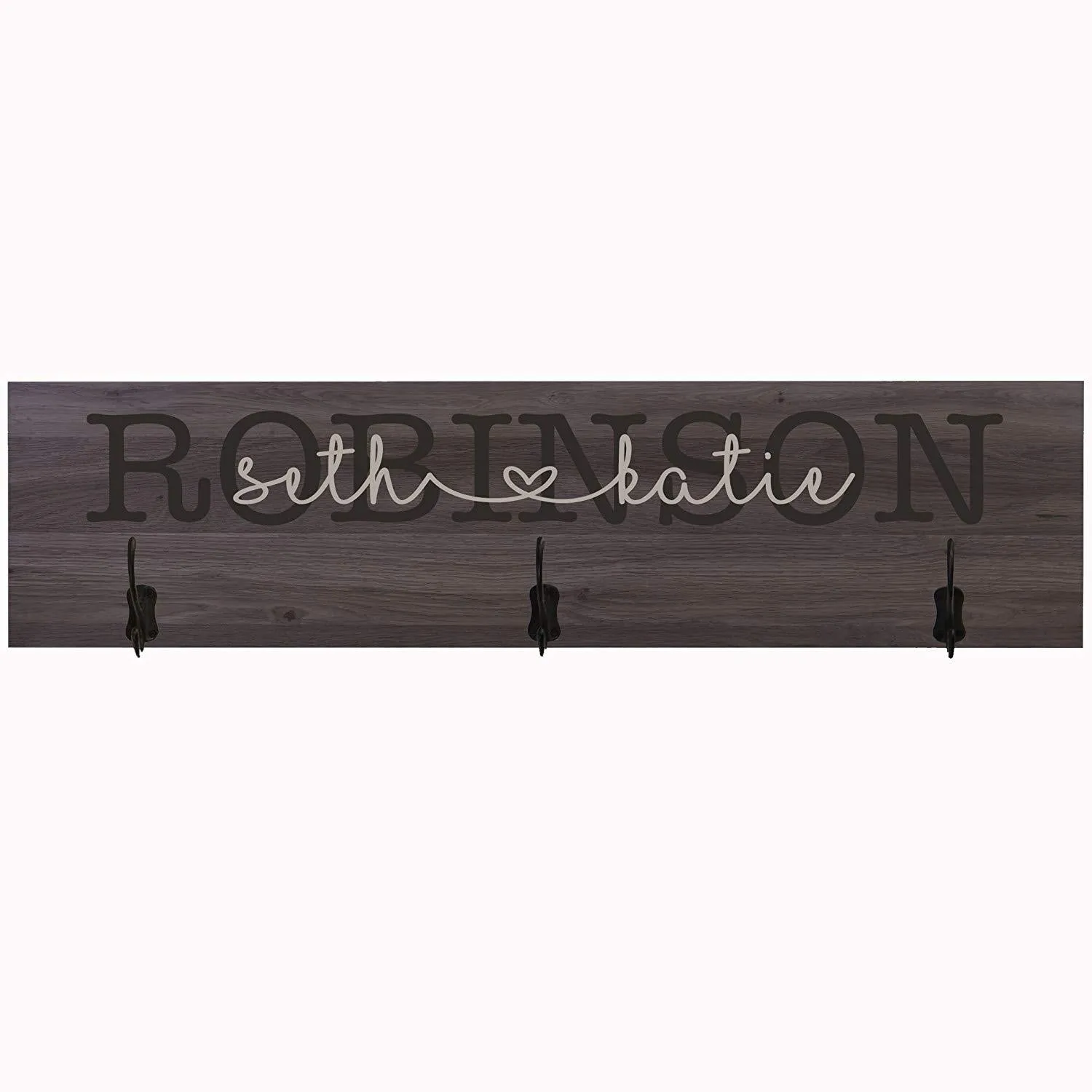 Personalized Cursive Name Coat Rack Wall Sign