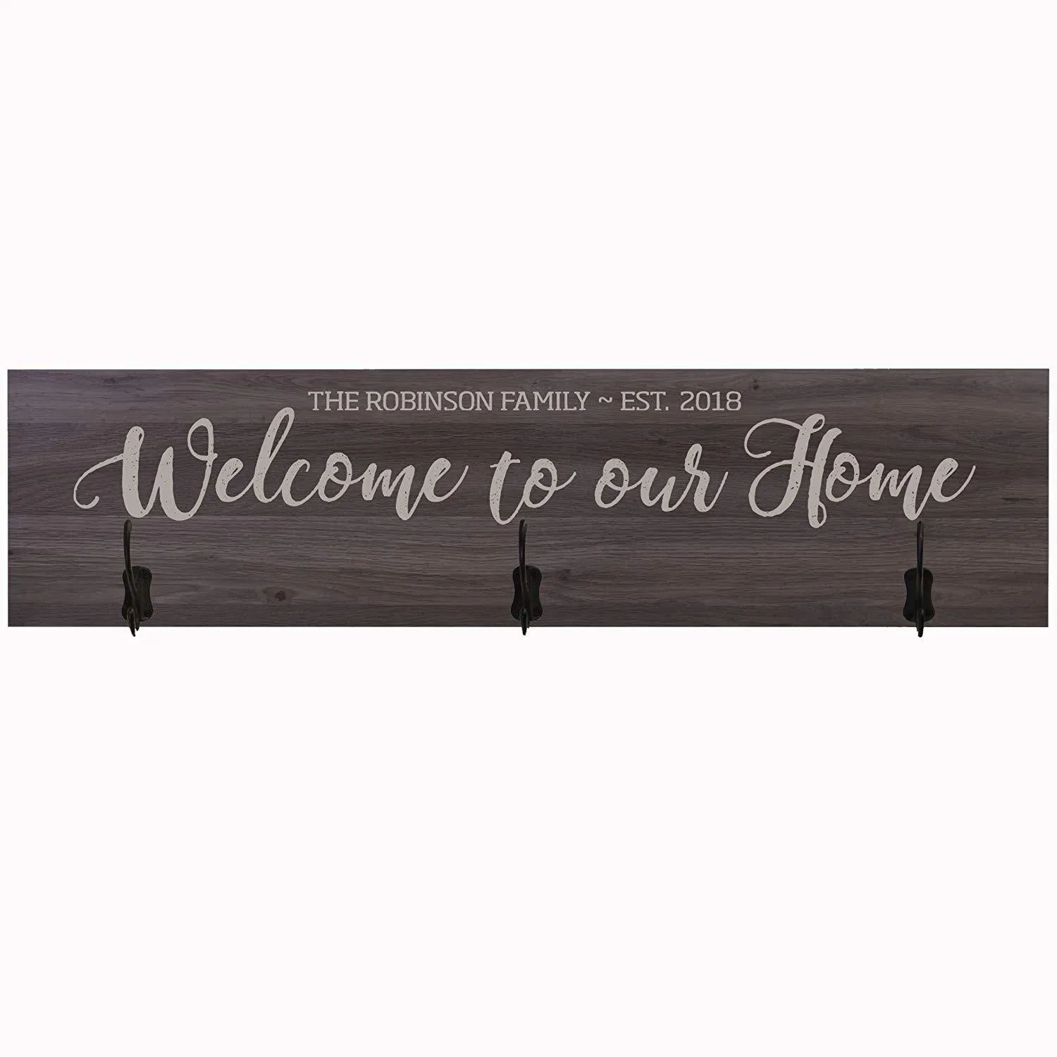 Personalized Welcome to Our Home Coat Rack Wall Sign