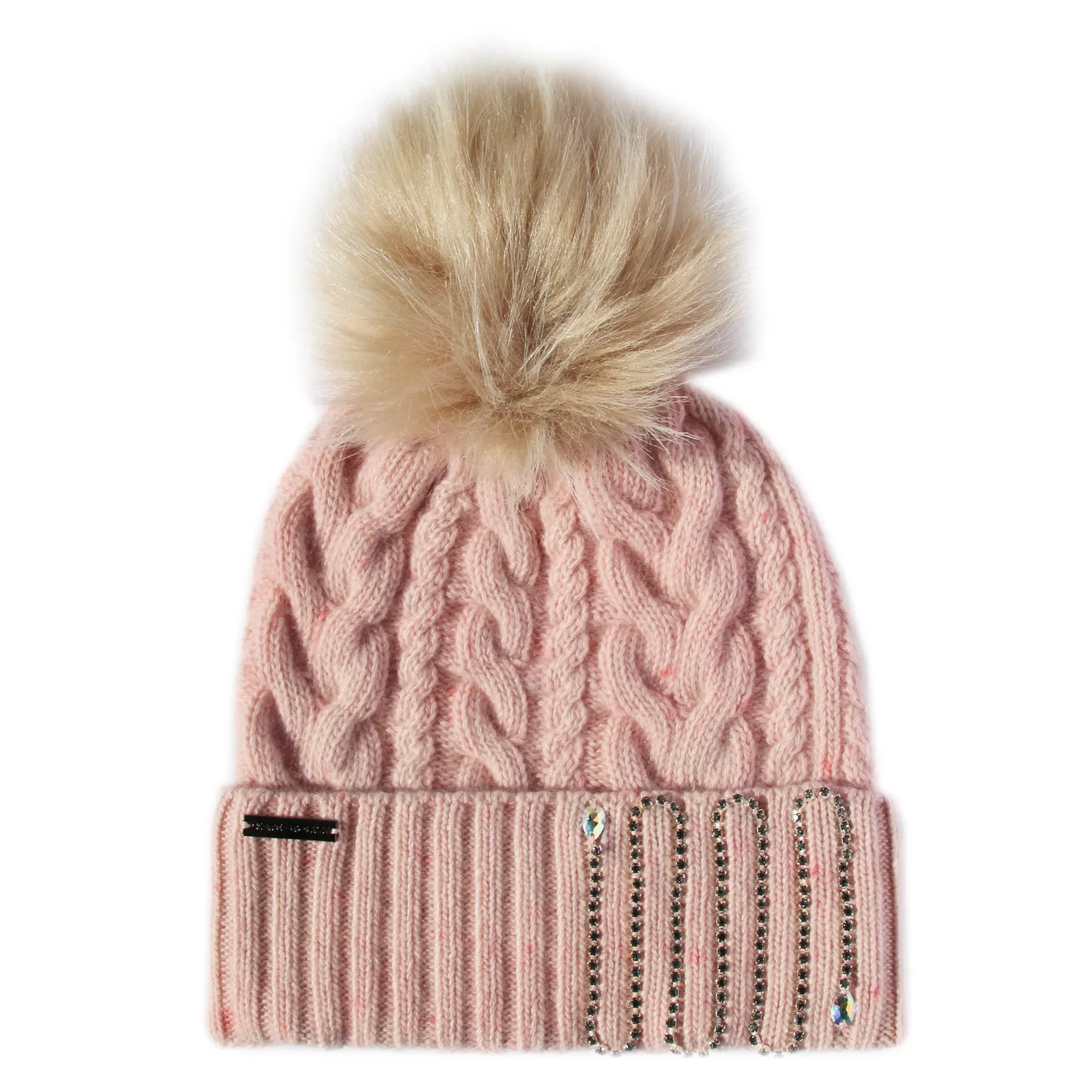 Petal Pink Crystal Knit Hat