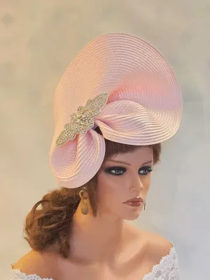 PINK FASCINATOR  #Pink hat with Sparkly Jewel.Kentucky derby Ascot hat fascinator Wedding, Mother of Bride, Cocktail,ChurchParty Hatinator