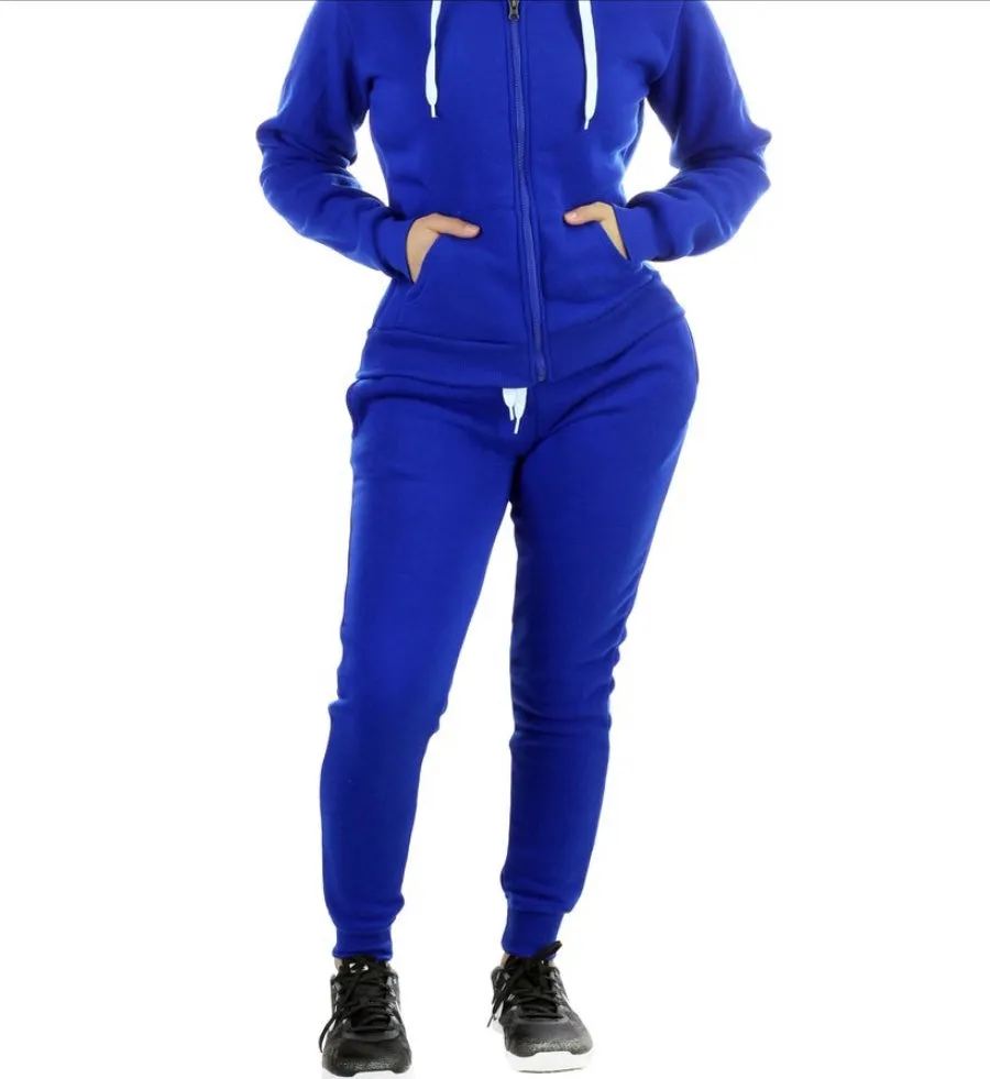 PINK Fleece Sweatsuit -Two-Piece Casual Cute Joggers Set