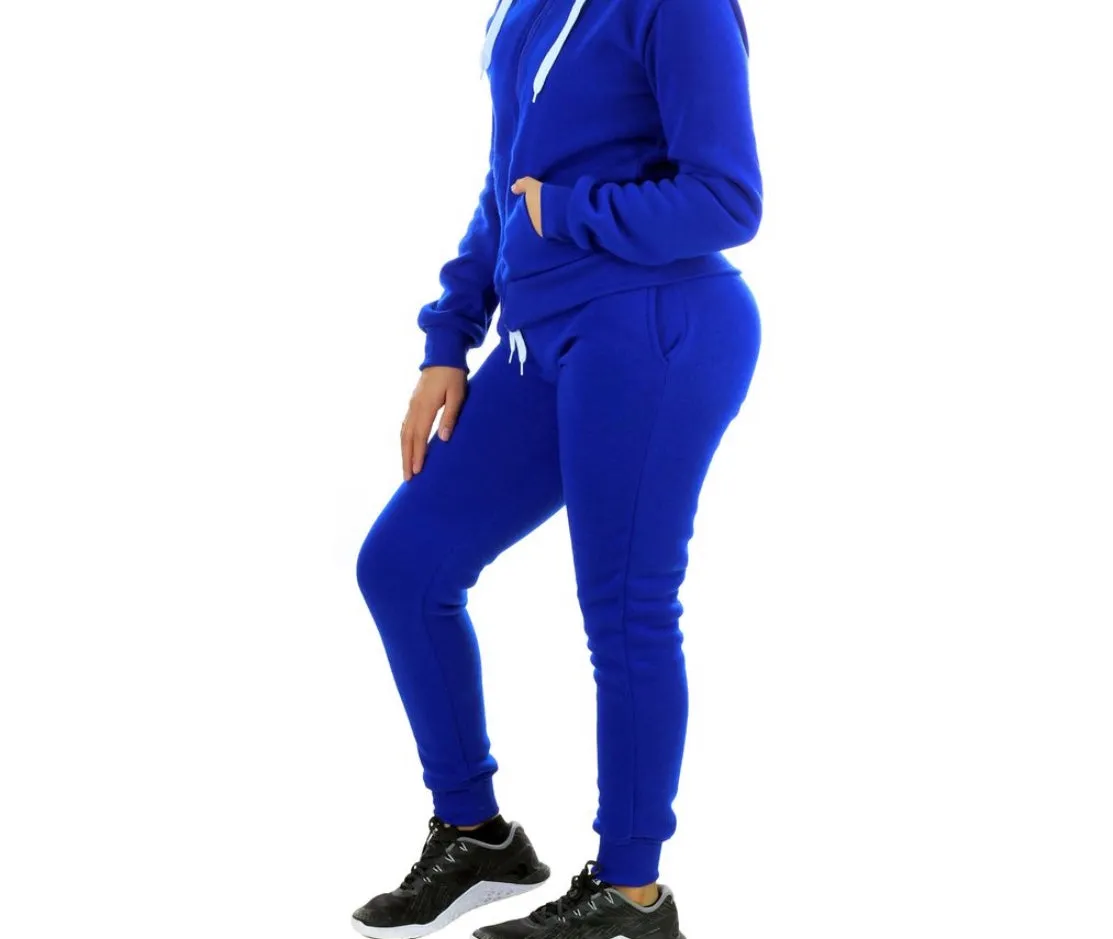 PINK Fleece Sweatsuit -Two-Piece Casual Cute Joggers Set
