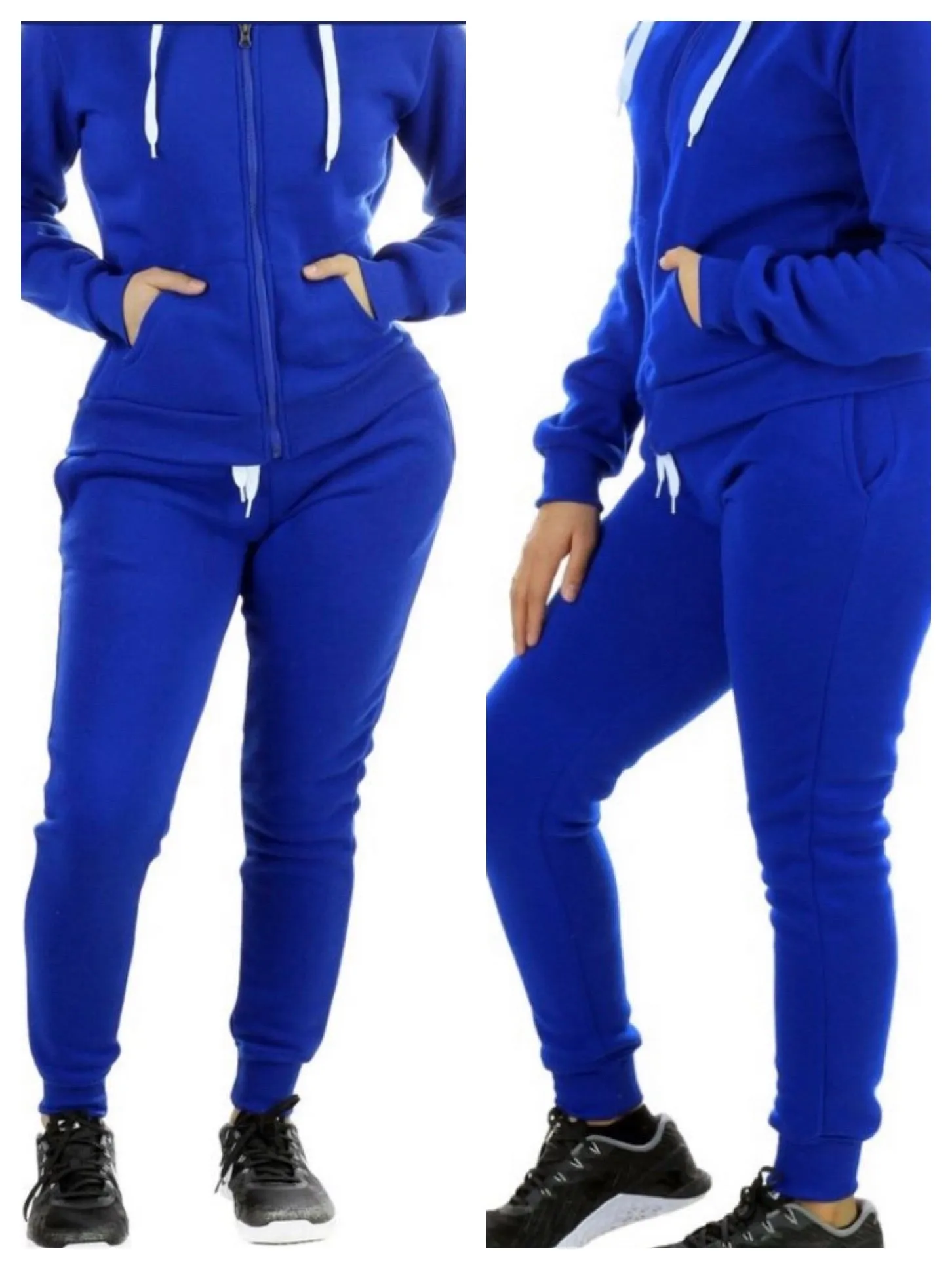 PINK Fleece Sweatsuit -Two-Piece Casual Cute Joggers Set