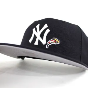 PIZZA New York Yankees 27 World Championships New Era 59Fifty Fitted Hat (Navy Gray Under Brim)
