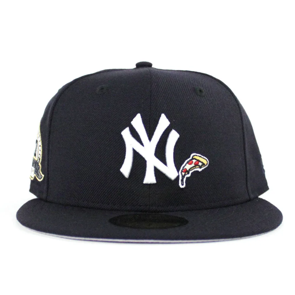 PIZZA New York Yankees 27 World Championships New Era 59Fifty Fitted Hat (Navy Gray Under Brim)