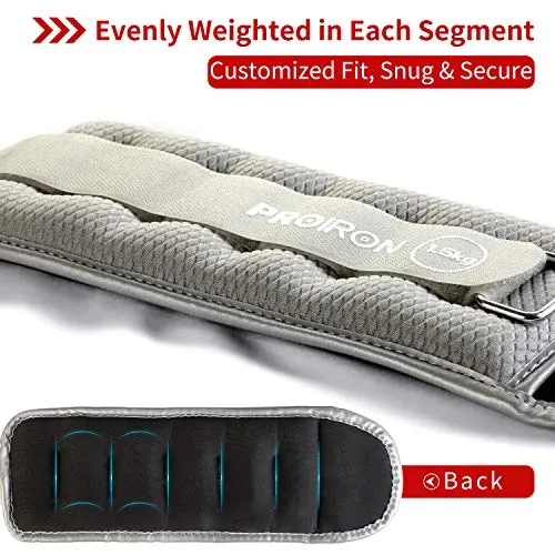 PROIRON Ankle Weights Wrist Leg Weights for Women Men 1.5kg in Pair Reflective Ankle Weight Set for Fitness Exercise Jogging Aerobics