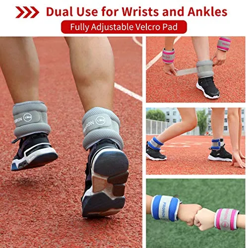 PROIRON Ankle Weights Wrist Leg Weights for Women Men 1.5kg in Pair Reflective Ankle Weight Set for Fitness Exercise Jogging Aerobics