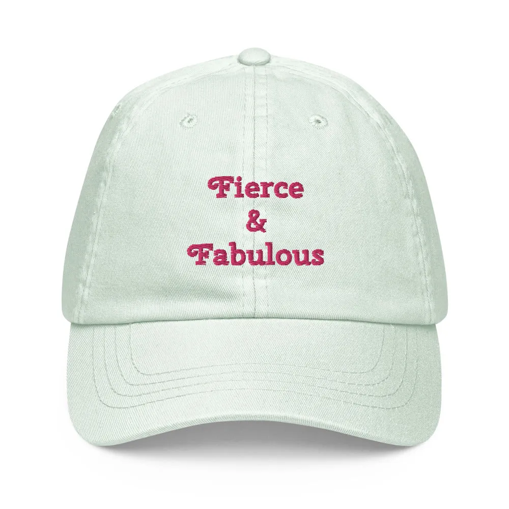 "Fierce & Fabulous"- Pastel Baseball Hat