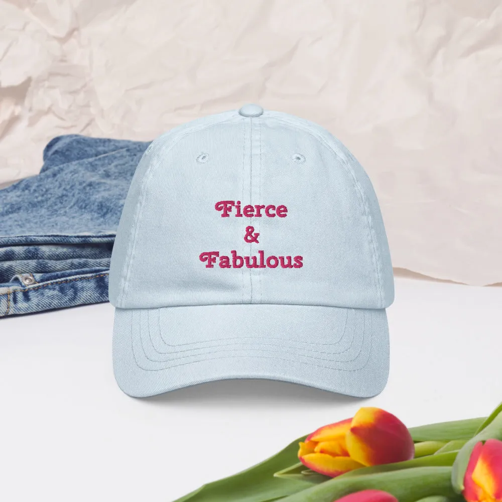 "Fierce & Fabulous"- Pastel Baseball Hat