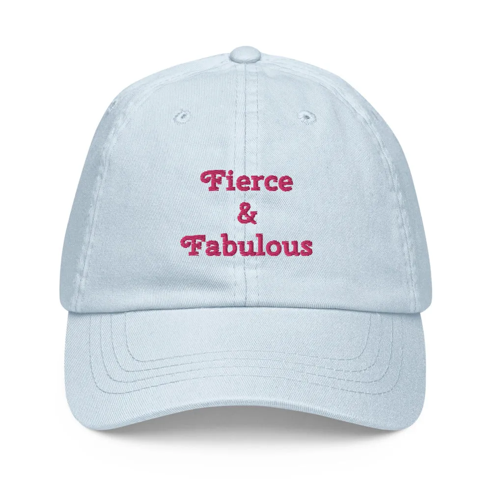 "Fierce & Fabulous"- Pastel Baseball Hat
