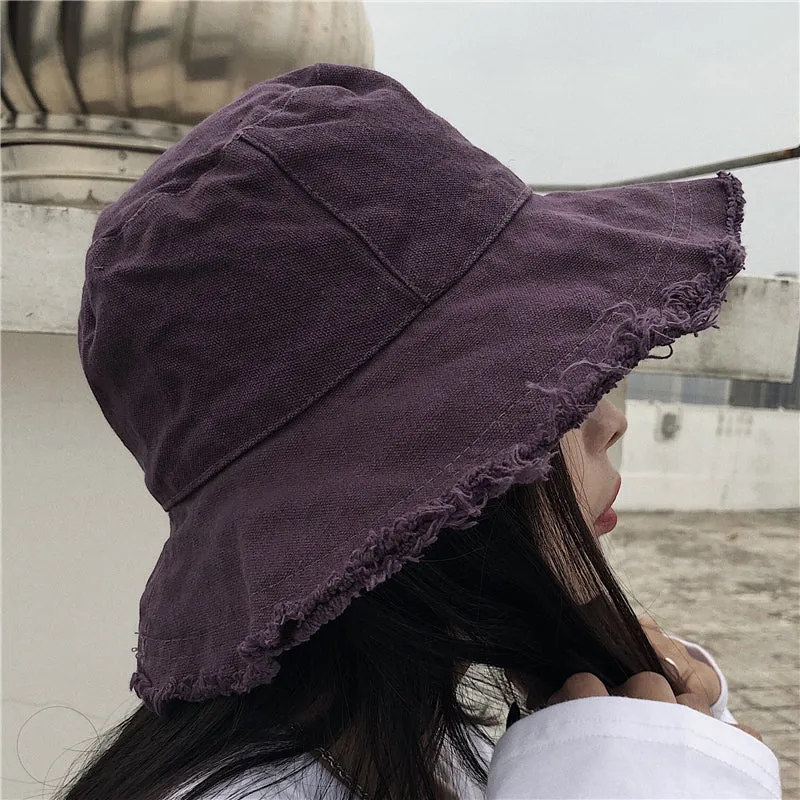 RETRO BLACK/PURPLE FISHERMAN HAT Y020702