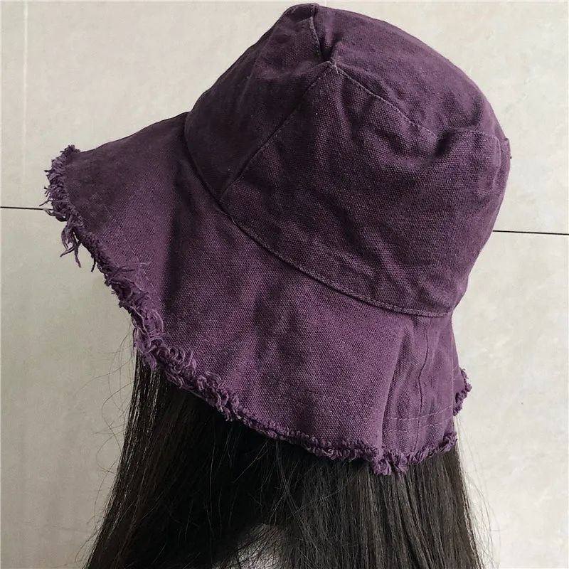 RETRO BLACK/PURPLE FISHERMAN HAT Y020702