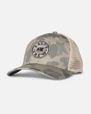 Salty Crew Mens Watermark Retro Trucker Hat - Sand Camo
