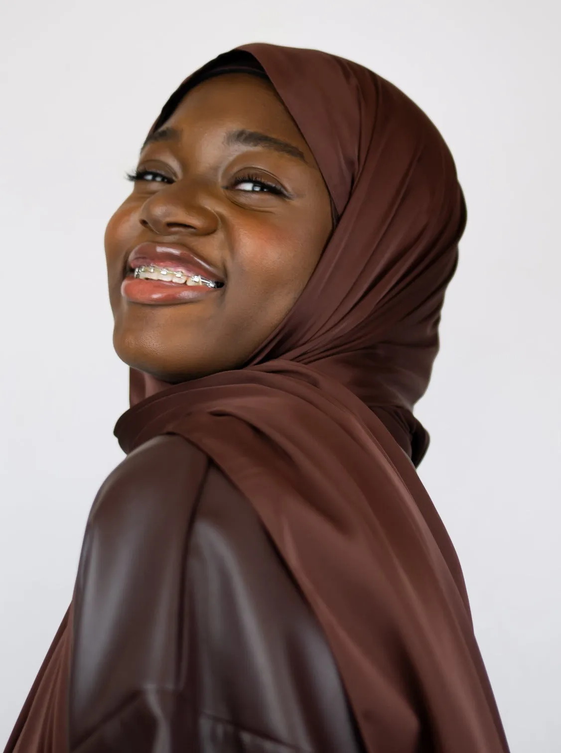 Satin Silk Hijab Smoked Topaz