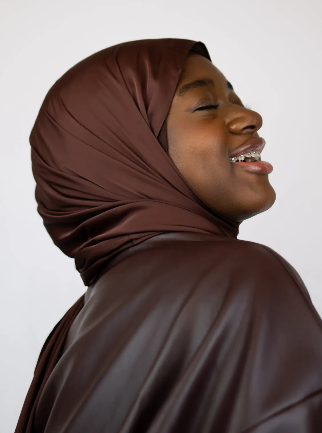 Satin Silk Hijab Smoked Topaz