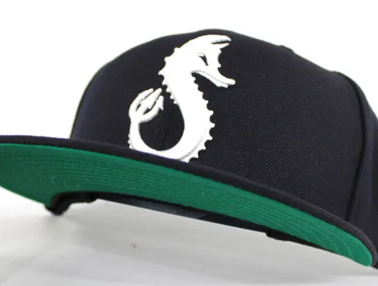 Seahorse New Era 9Fifty Snapback Hats (Navy Green Under Brim)