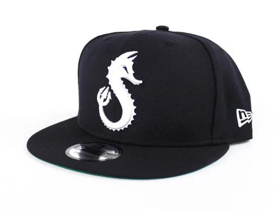 Seahorse New Era 9Fifty Snapback Hats (Navy Green Under Brim)