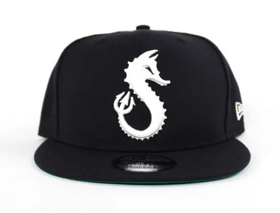 Seahorse New Era 9Fifty Snapback Hats (Navy Green Under Brim)