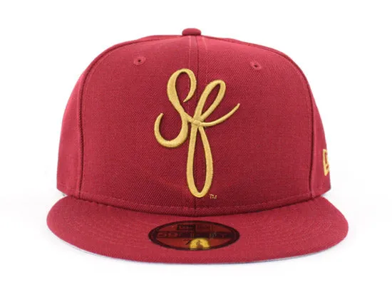 SF Script New Era 59fifty Fitted Hats (Gray Under Brim SF 49ers Colorway)