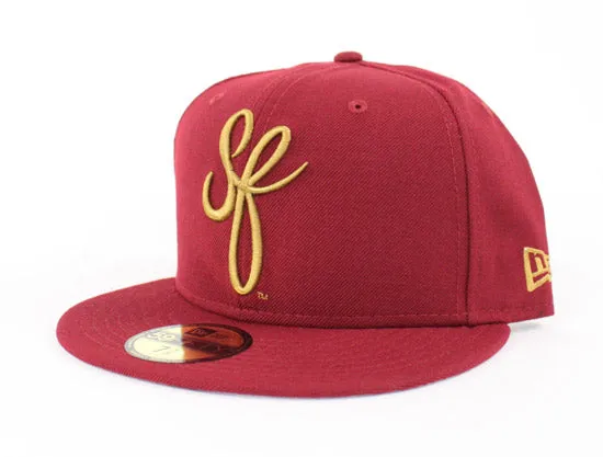 SF Script New Era 59fifty Fitted Hats (Gray Under Brim SF 49ers Colorway)