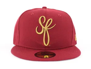 SF Script New Era 59fifty Fitted Hats (Gray Under Brim SF 49ers Colorway)