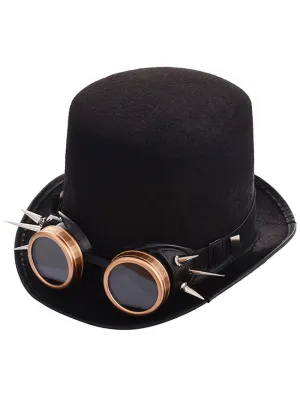 Steampunk Rivet Goggles Top Hat Masquerade Party Halloween Costume Top Hat