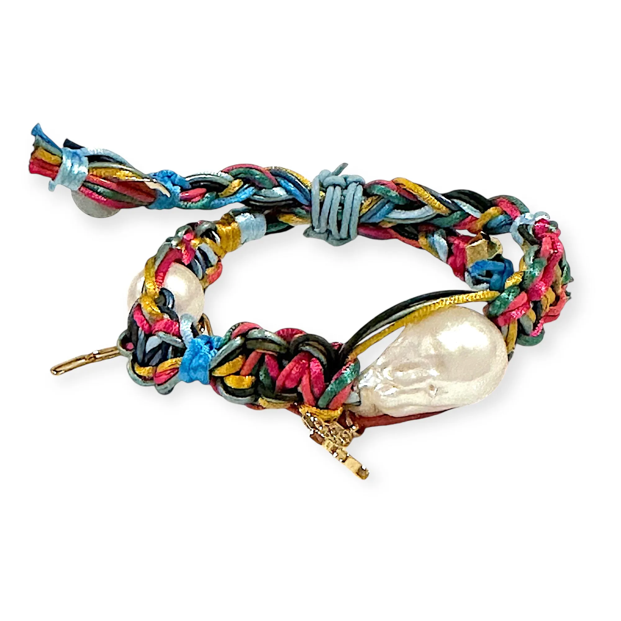 TROPICAL BUTTERFLY BAROQUE PEARL ROCKER BRACELET