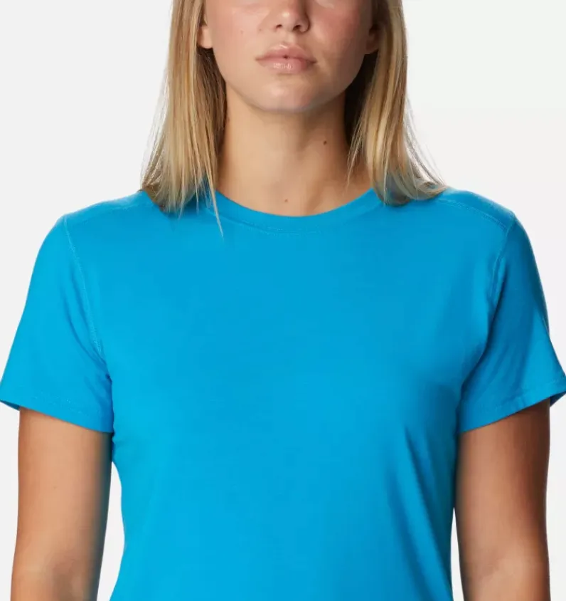 WOMEN'S ENDLESS TRAIL RUNNING TECH TEE - OCEAN BLUE
