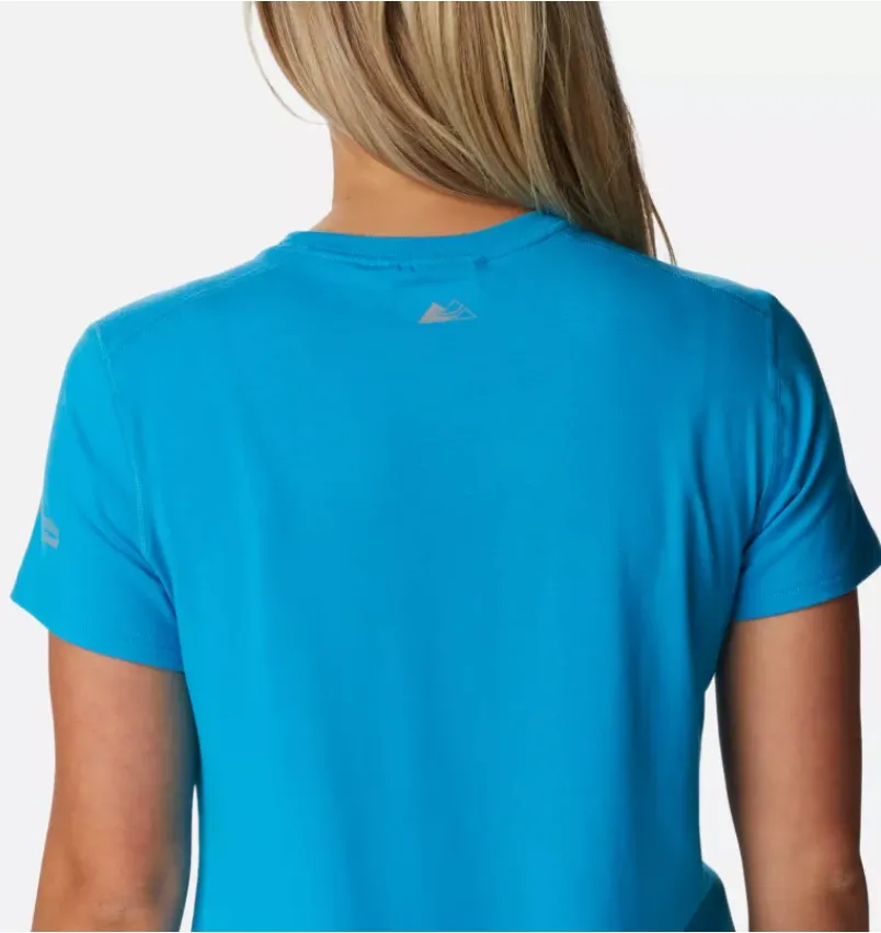 WOMEN'S ENDLESS TRAIL RUNNING TECH TEE - OCEAN BLUE