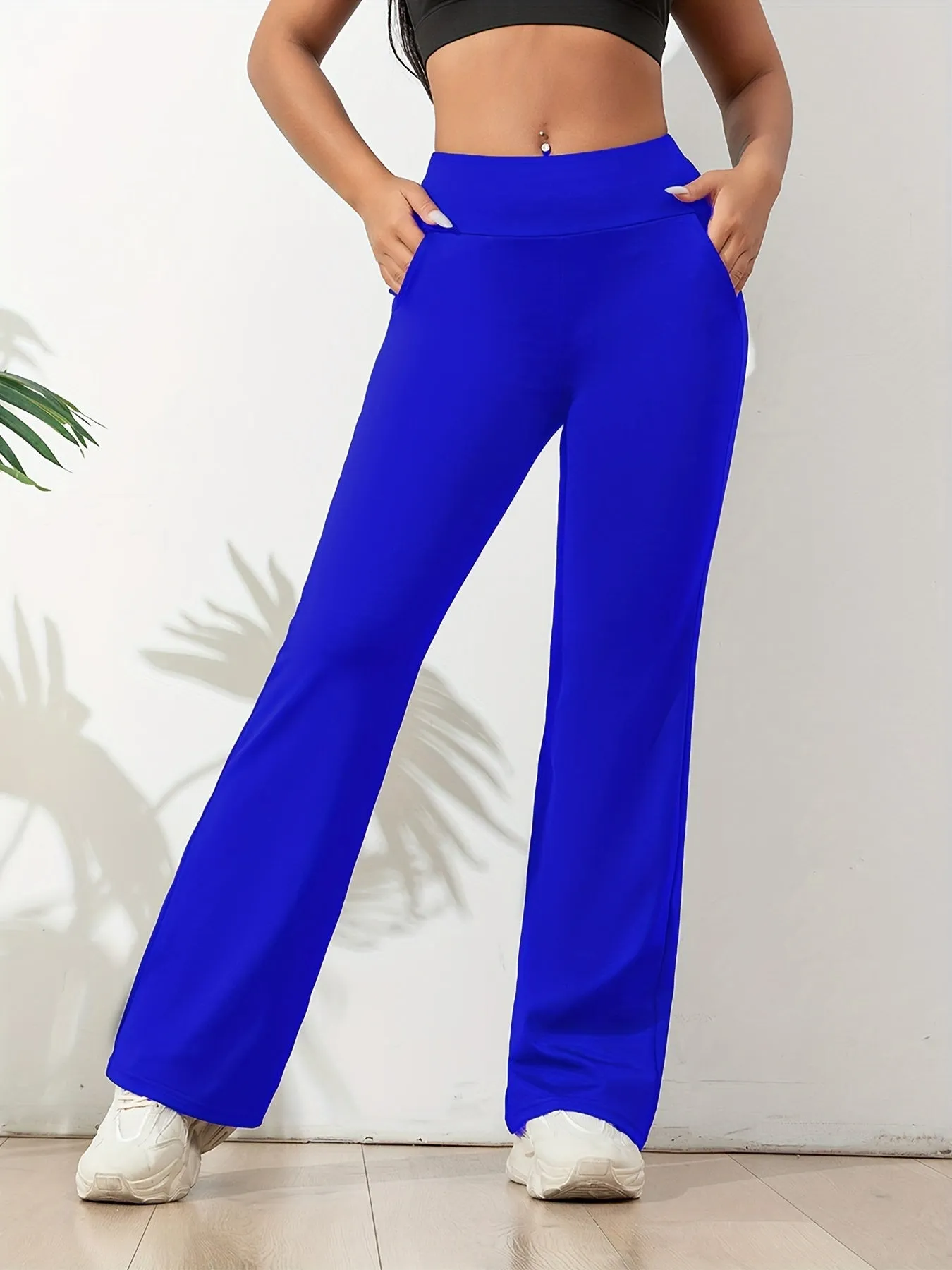 xieyinshe  Solid Color Casual Yoga Pants, High Elastic Running Fitness Workout Quick Drying Pants, Women's Activewear